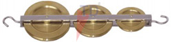 PULLEY-TRIPLE IN LINE BRASS